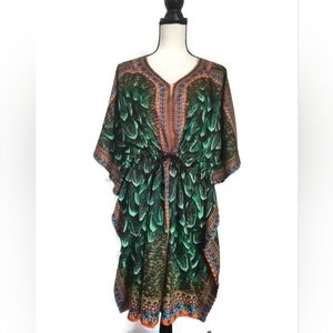 Vibrant TAMSY Beach CoverUp Swim Suit Pool Party Luau!! Summer Fun! One Size